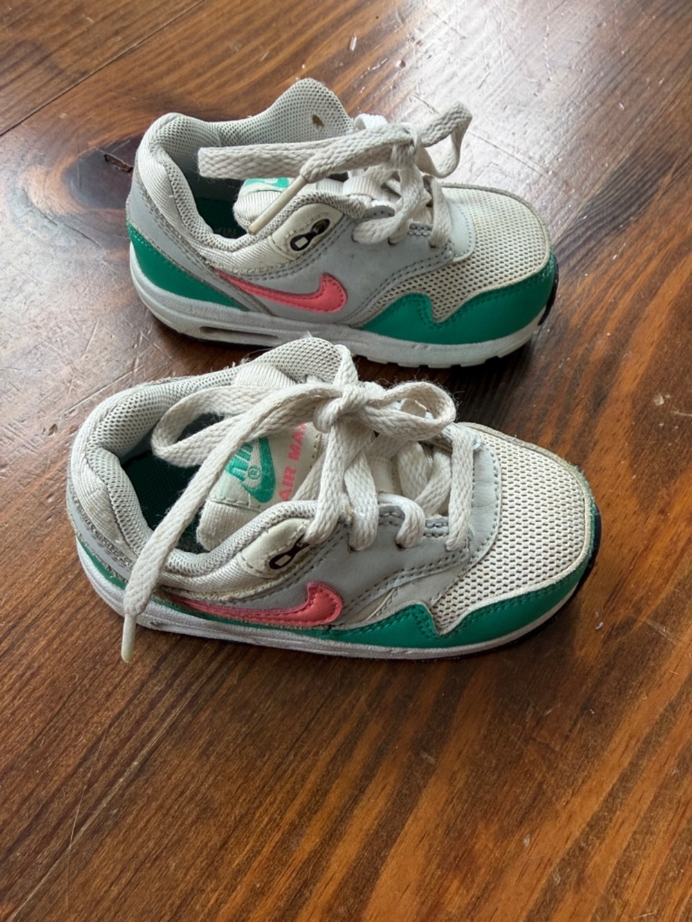 Nike Kids Air Max White, Teal & Pink Low-Top Sneakers
